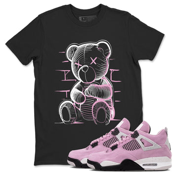 4s Retro Orchid shirts to match jordans Neon Bear sneaker match tees Air Jordan 4 WMNS Orchid match shoes to clothes SNRT Sneaker Tees unisex cotton Black 1 shirts
