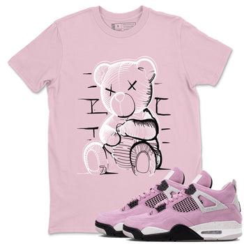4s Retro Orchid shirts to match jordans Neon Bear sneaker match tees Air Jordan 4 WMNS Orchid match shoes to clothes SNRT Sneaker Tees unisex cotton Pink 1 shirts
