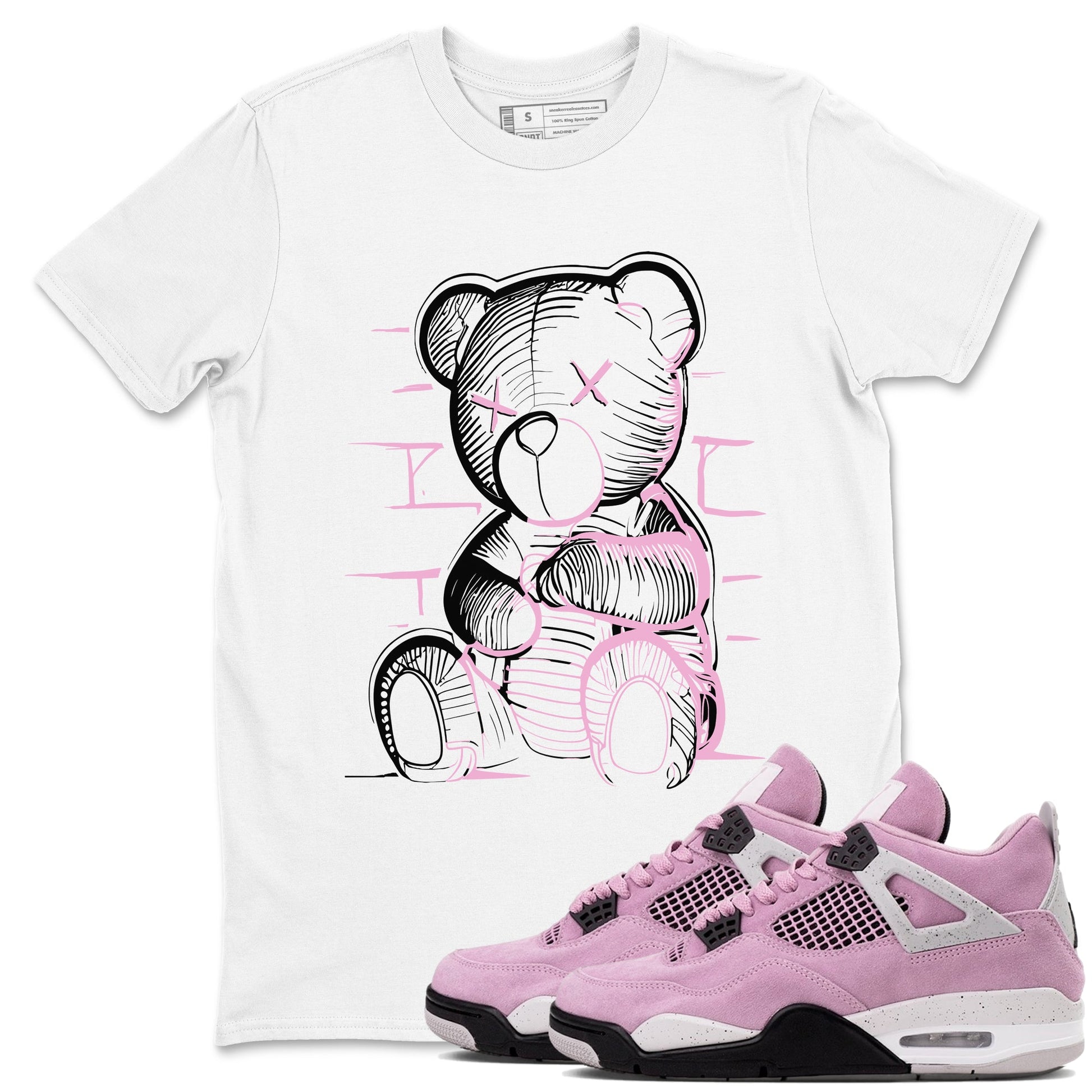 4s Retro Orchid shirts to match jordans Neon Bear sneaker match tees Air Jordan 4 WMNS Orchid match shoes to clothes SNRT Sneaker Tees unisex cotton White 1 shirts