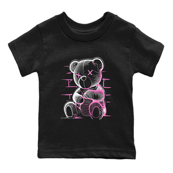 Sneaker match tees – Sneaker Tees To Match Air Jordan 4 Pink Thunder Shoes – Neon Bear Kids T-Shirt Black 2