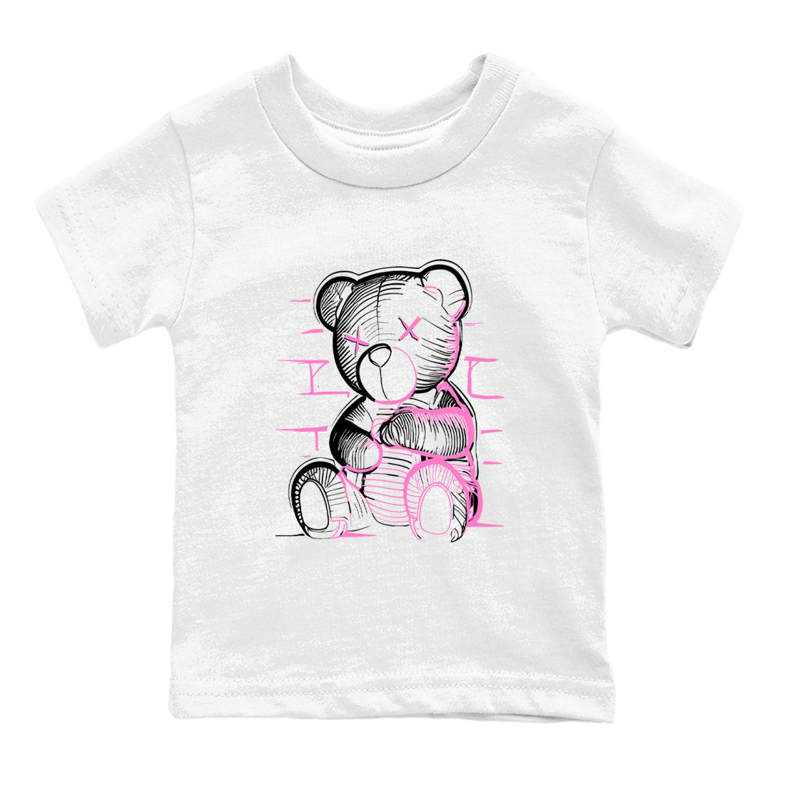 Sneaker match tees – Sneaker Tees To Match Air Jordan 4 Pink Thunder Shoes – Neon Bear Kids T-Shirt White 2
