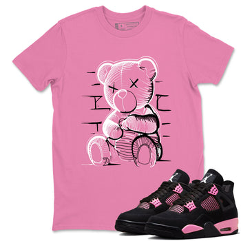 Sneaker match tees – Sneaker Tees To Match Air Jordan 4 Pink Thunder Shoes – Neon Bear Tee Bubble Gum 1
