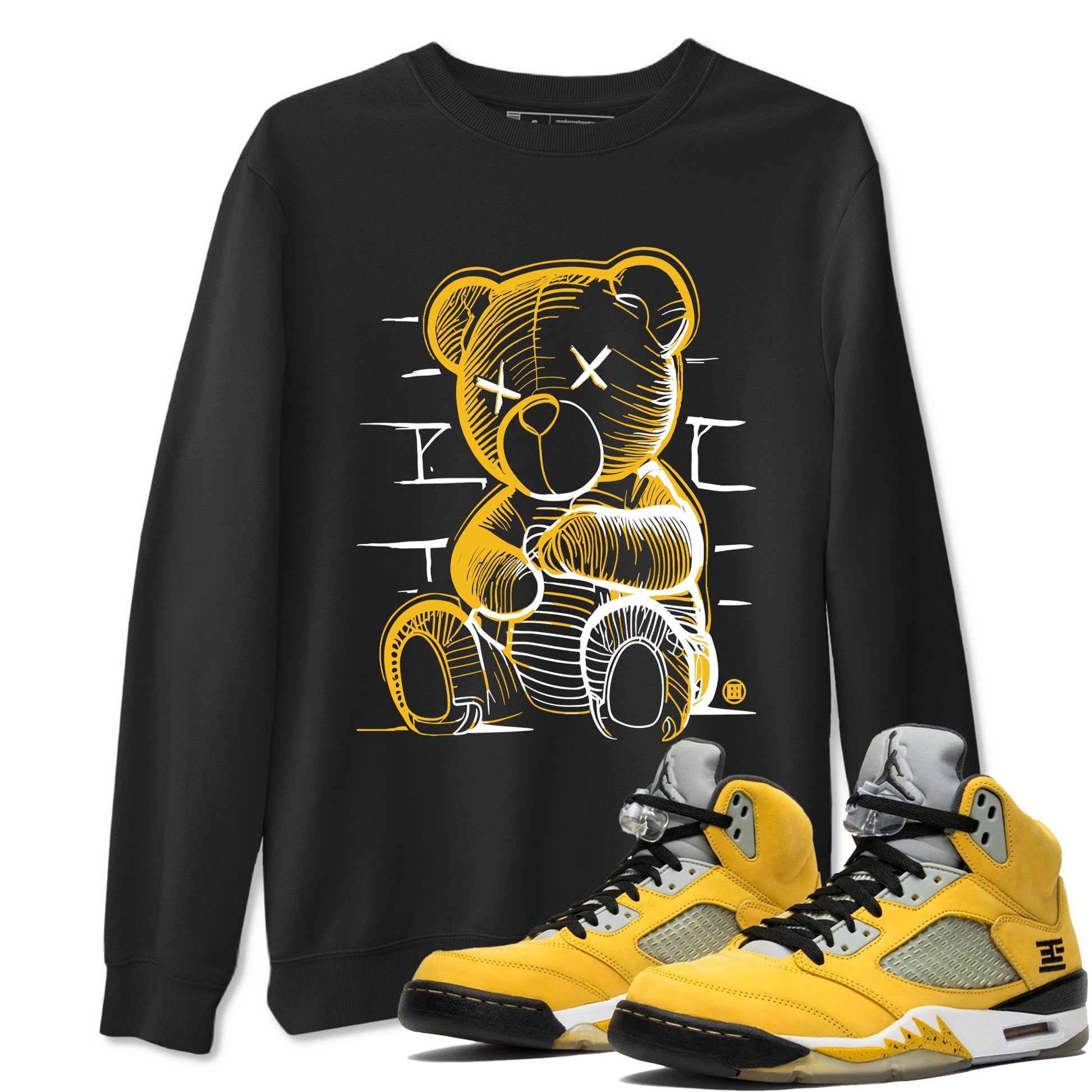 Neon Bear sneaker match t-shirt t-shirts to match jordans, dunks, yeezys 5s Tokyo sneakers, shown in Black 1.