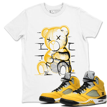 Neon Bear sneaker match t-shirt t-shirts to match jordans, dunks, yeezys 5s Tokyo sneakers, shown in White 1.