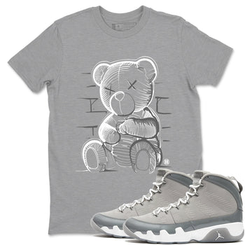 9s Cool Grey shirts to match jordans Neon Bear sneaker match tees Air Jordan 9 Cool Grey match shoes to clothes SNRT Sneaker Tees unisex cotton Heather Grey 1 shirts