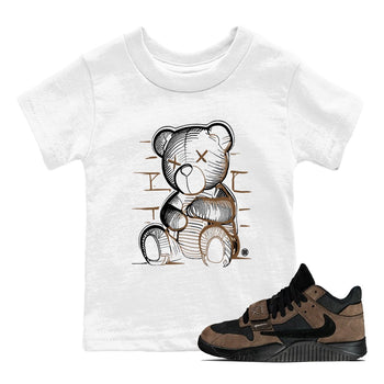 Travis Scott x Jordan Jumpman Jack TR Dark Mocha shirts to match jordans Neon Bear sneaker match tees Jordan Jumpman Jack Travis Scott Dark Mocha match shoes to clothes SNRT Sneaker Tees Youth Baby White 1 tee