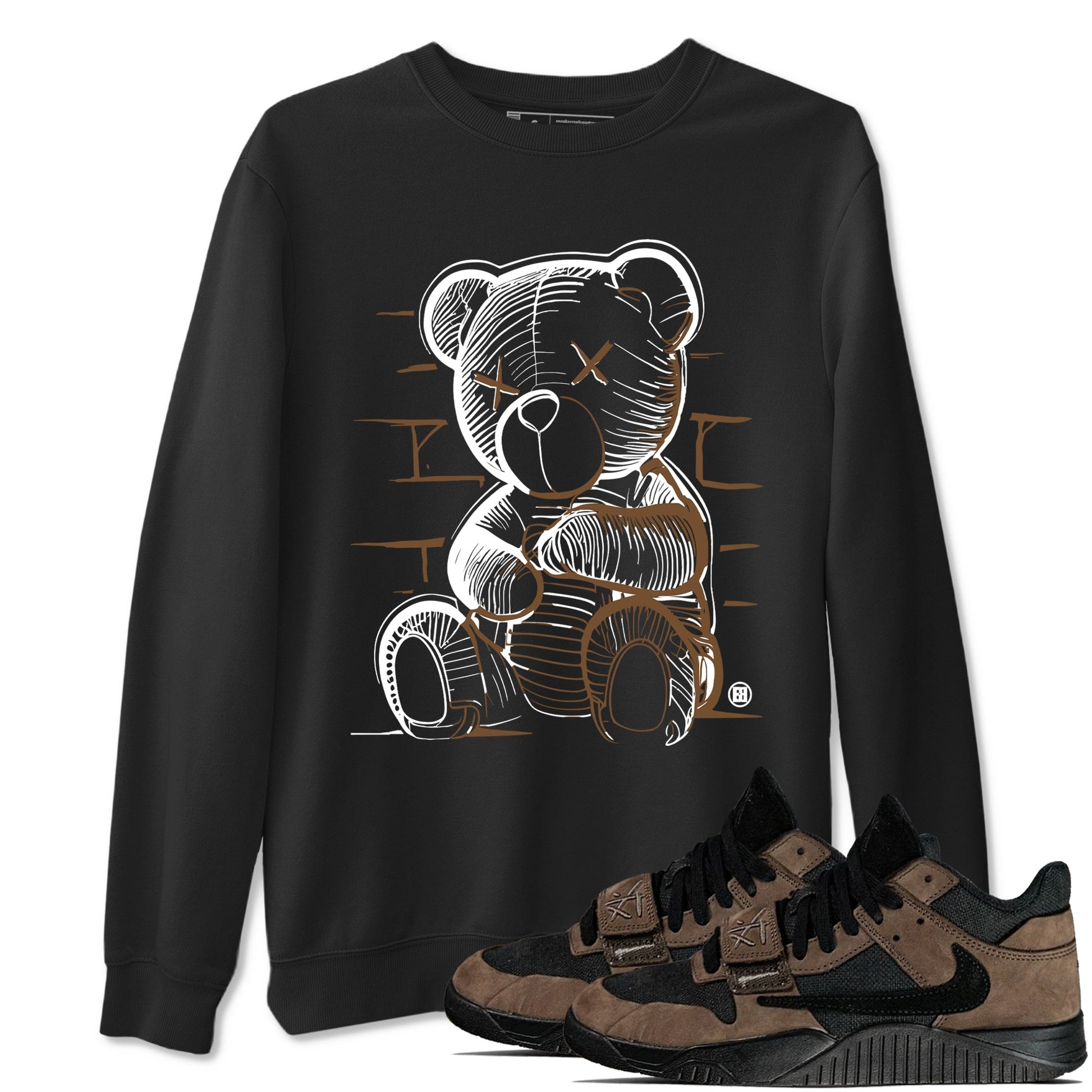 Travis Scott x Jordan Jumpman Jack TR Dark Mocha shirts to match jordans Neon Bear sneaker match tees Jordan Jumpman Jack Travis Scott Dark Mocha match shoes to clothes SNRT Sneaker Tees unisex cotton Black 1 shirts