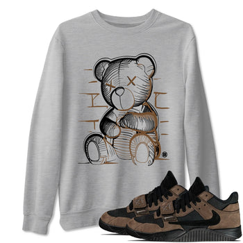 Travis Scott x Jordan Jumpman Jack TR Dark Mocha shirts to match jordans Neon Bear sneaker match tees Jordan Jumpman Jack Travis Scott Dark Mocha match shoes to clothes SNRT Sneaker Tees unisex cotton Heather Grey 1 shirts