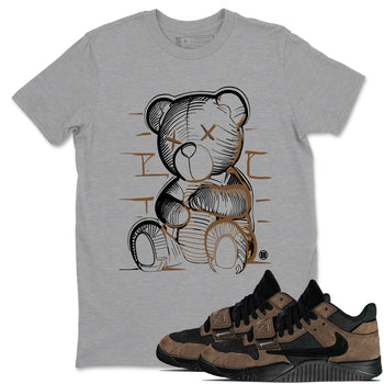 Travis Scott x Jordan Jumpman Jack TR Dark Mocha shirts to match jordans Neon Bear sneaker match tees Jordan Jumpman Jack Travis Scott Dark Mocha match shoes to clothes SNRT Sneaker Tees unisex cotton Heather Grey 1 shirts