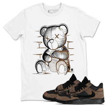 Travis Scott x Jordan Jumpman Jack TR Dark Mocha shirts to match jordans Neon Bear sneaker match tees Jordan Jumpman Jack Travis Scott Dark Mocha match shoes to clothes SNRT Sneaker Tees unisex cotton White 1 shirts