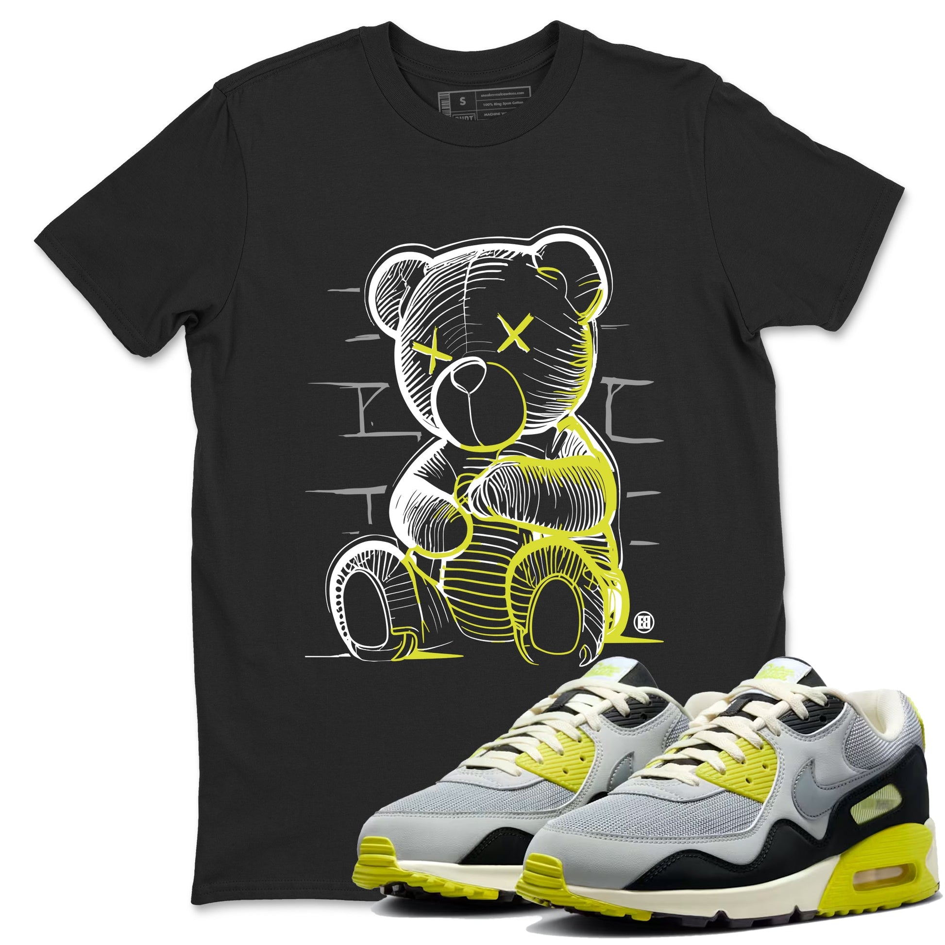 Neon Bear sneaker match t-shirt styled to complete your fit with the Air Max 90 Cyber sneakers, shown in Black 1.