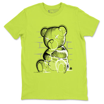 Neon Bear sneaker match t-shirt styled to complete your fit with the Air Max 90 Cyber sneakers, shown in Safety Green 2.