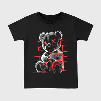 Sneaker match tees – Sneaker Tees To Match Air Max 90 Infrared Shoes – Neon Bear Kids T-Shirt Black 2