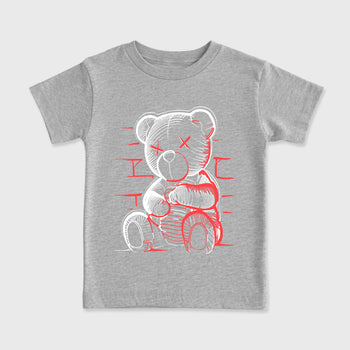Sneaker match tees – Sneaker Tees To Match Air Max 90 Infrared Shoes – Neon Bear Kids T-Shirt Heather Grey 2