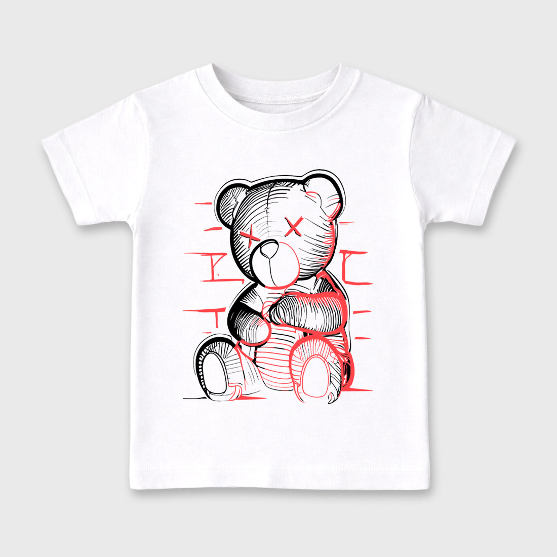 Sneaker match tees – Sneaker Tees To Match Air Max 90 Infrared Shoes – Neon Bear Kids T-Shirt White 2