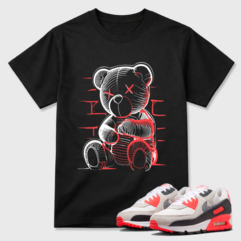 Sneaker match tees – Sneaker Tees To Match Air Max 90 Infrared Shoes – Neon Bear Tee Black 1