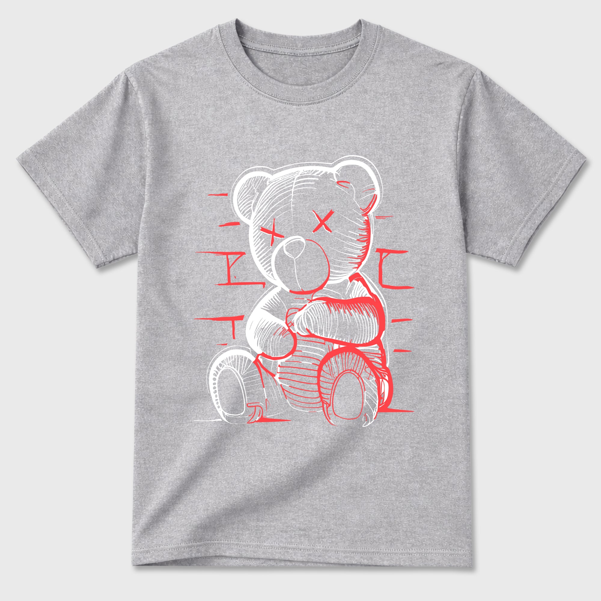 Sneaker match tees – Sneaker Tees To Match Air Max 90 Infrared Shoes – Neon Bear Tee Heather Grey 2