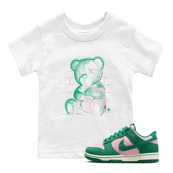 Dunk Low Medium Soft Pink Malachite shirt to match jordans Neon Bear sneaker tees Dunks Medium Soft Pink Malachite Streetwear Brand SNRT Sneaker Release Tees baby toddler White 1 cotton Shirt