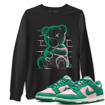 Dunk Low Medium Soft Pink Malachite shirt to match jordans Neon Bear sneaker tees Dunks Medium Soft Pink Malachite Streetwear Brand SNRT Sneaker Release Tees unisex cotton Black 1 crew neck shirt