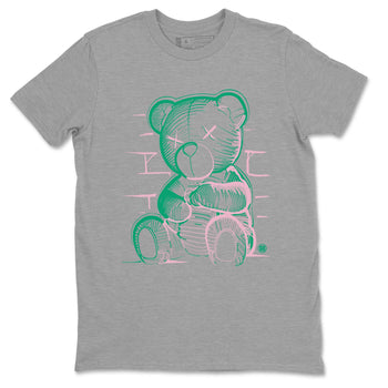 Dunk Low Medium Soft Pink Malachite shirt to match jordans Neon Bear sneaker tees Dunks Medium Soft Pink Malachite Streetwear Brand SNRT Sneaker Release Tees unisex cotton Heather Grey 2 crew neck shirt
