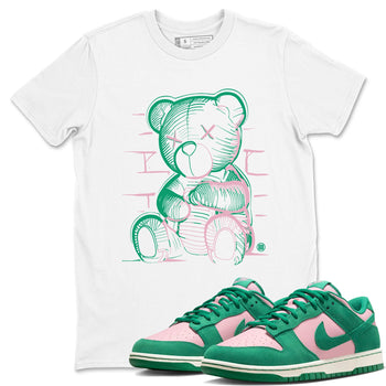 Dunk Low Medium Soft Pink Malachite shirt to match jordans Neon Bear sneaker tees Dunks Medium Soft Pink Malachite Streetwear Brand SNRT Sneaker Release Tees unisex cotton White 1 crew neck shirt