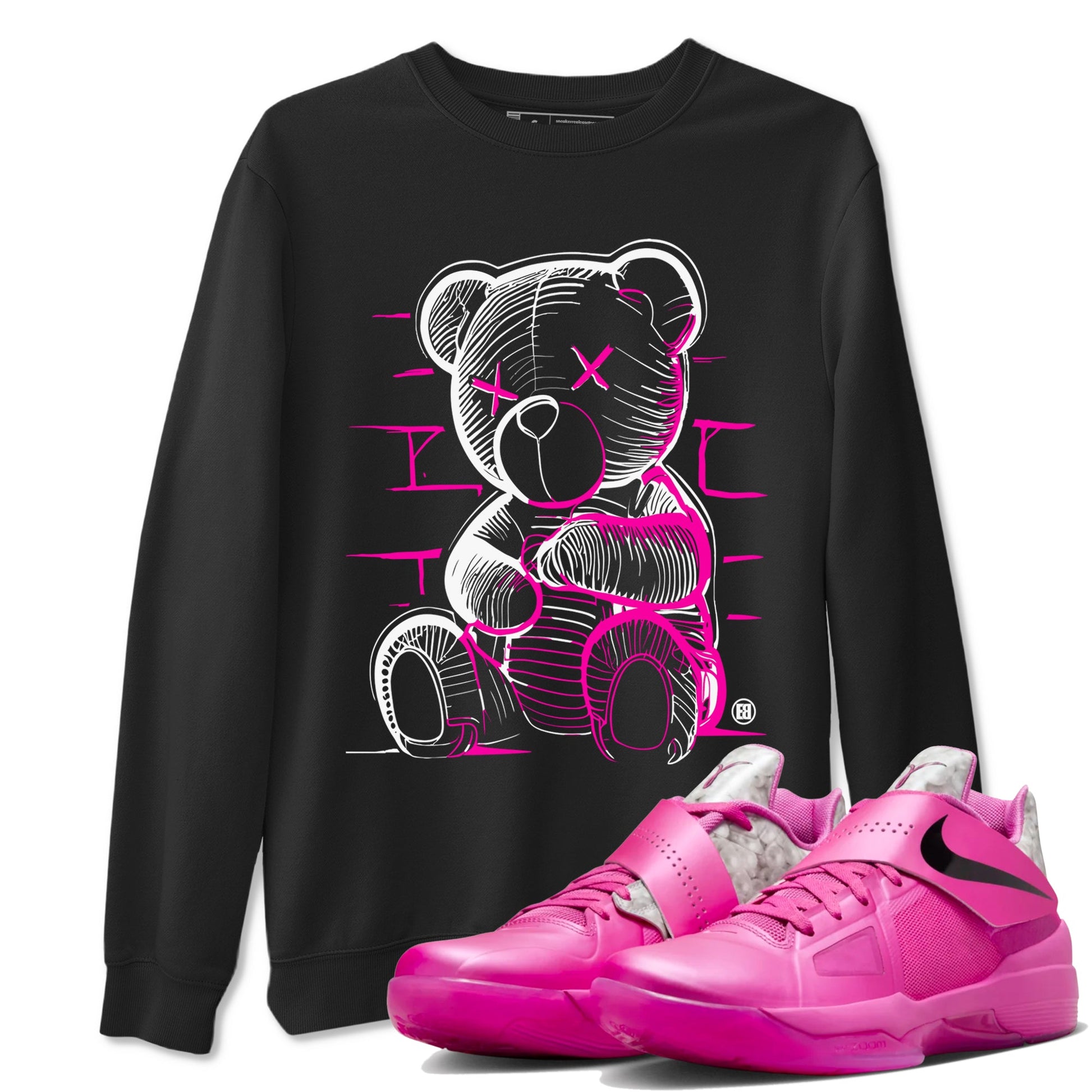 Nike KD 4 Retro Aunt Pearl shirts to match jordans Neon Bear sneaker match tees Nike KD 4 Aunt Pearl match shoes to clothes SNRT Sneaker Tees unisex cotton Black 1 shirts