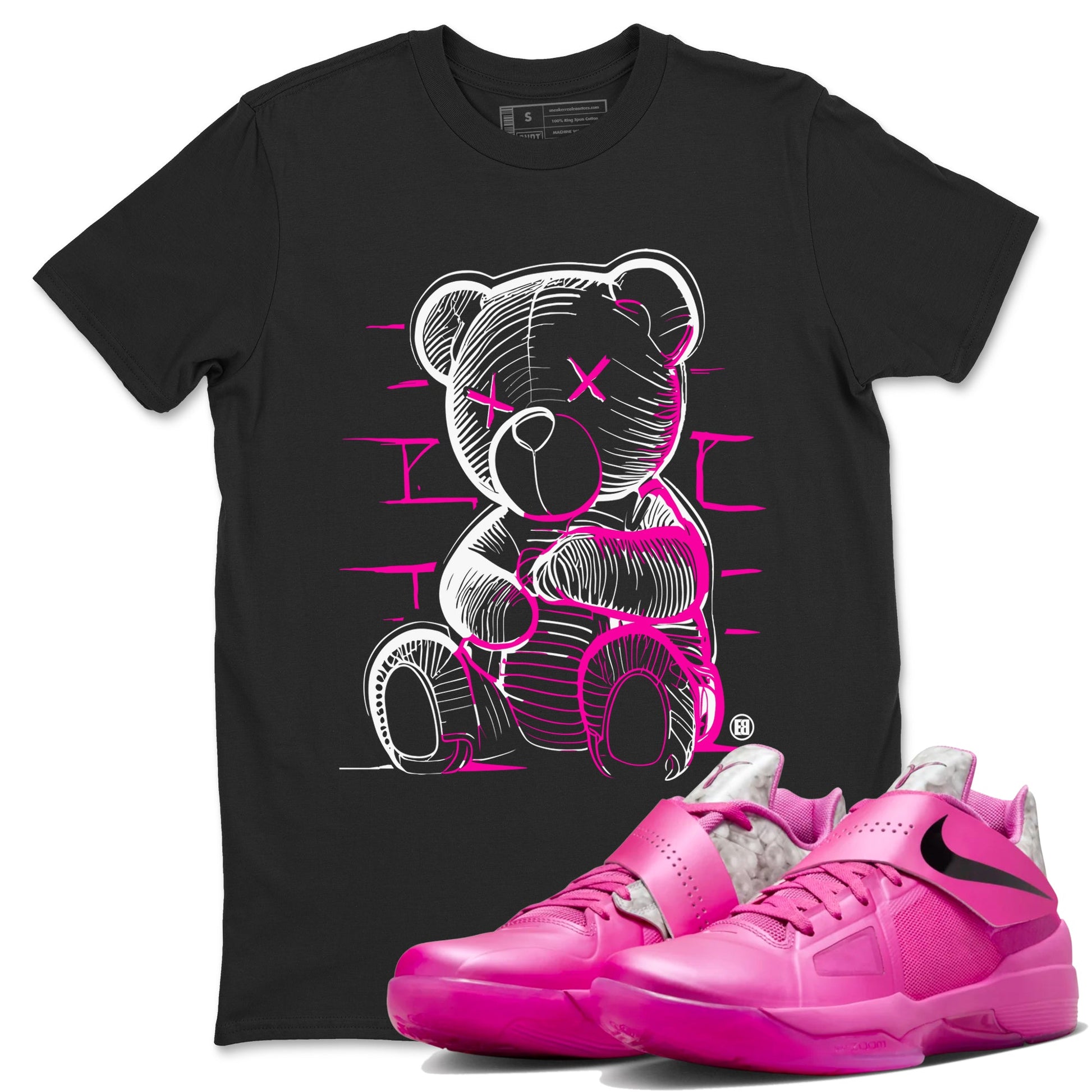 Nike KD 4 Retro Aunt Pearl shirts to match jordans Neon Bear sneaker match tees Nike KD 4 Aunt Pearl match shoes to clothes SNRT Sneaker Tees unisex cotton Black 1 shirts