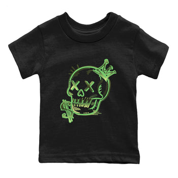 Sneaker match tees – Sneaker Tees To Match Air Foamposite One Pine Green Shoes – Neon Skull Kids T-Shirt Black 2