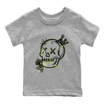 Sneaker match tees – Sneaker Tees To Match Air Foamposite One Pine Green Shoes – Neon Skull Kids T-Shirt Heather Grey 2