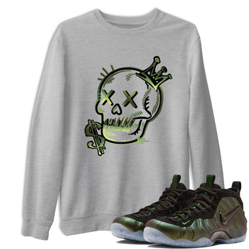 Sneaker match tees – Sneaker Tees To Match Air Foamposite One Pine Green Shoes – Neon Skull Tee Heather Grey 1