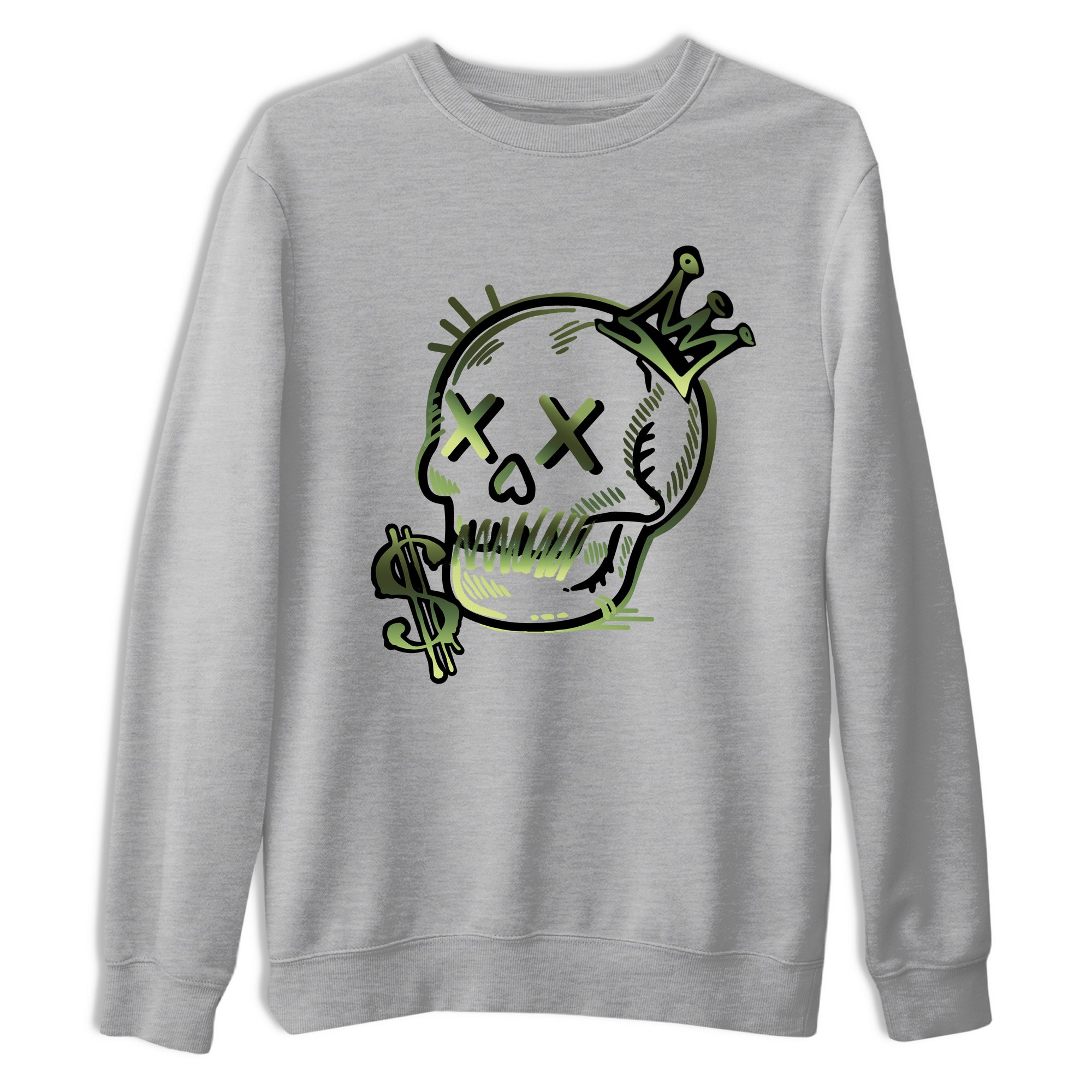 Sneaker match tees – Sneaker Tees To Match Air Foamposite One Pine Green Shoes – Neon Skull Tee Heather Grey 2