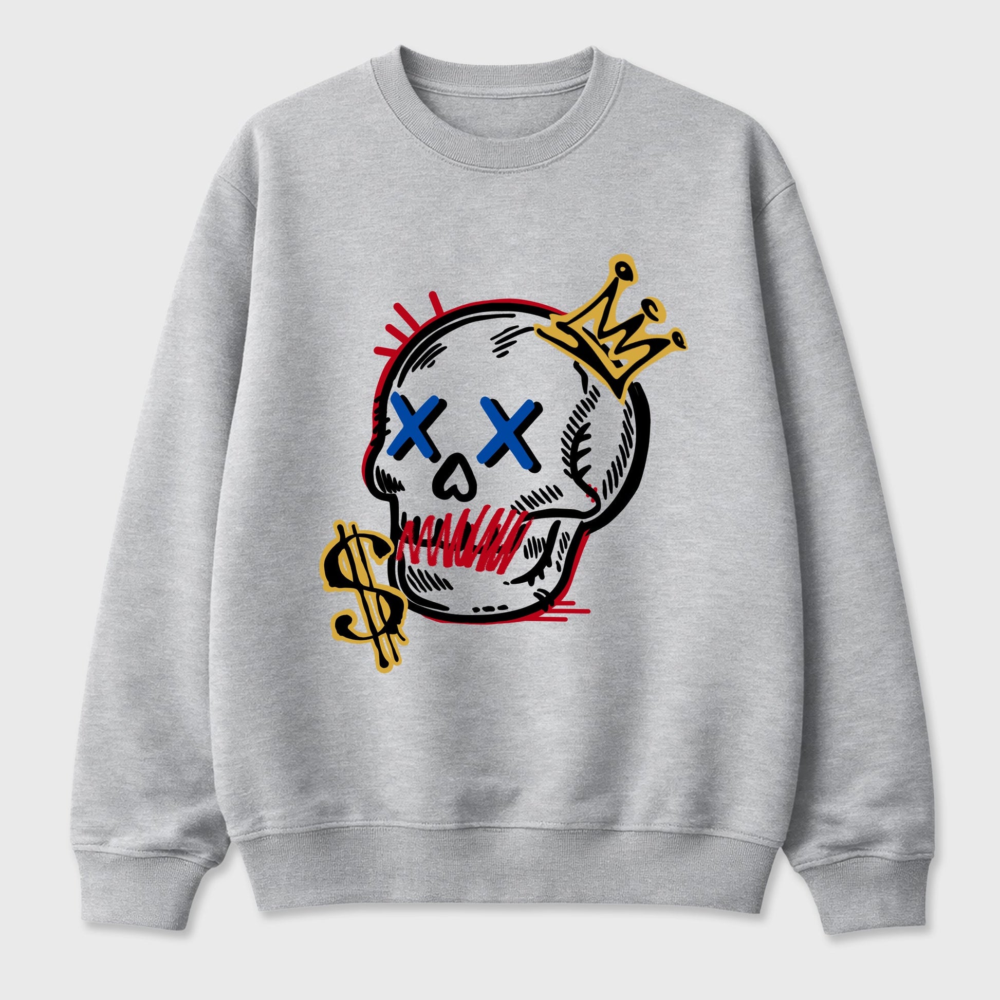 Sneakerfit for Sneakerheads – Sneaker Tees To Match Air Jordan 1 Union x Fragment Sneakers – Neon Skull Tee Heather Grey 2