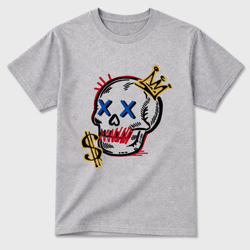 Sneakerfit for Sneakerheads – Sneaker Tees To Match Air Jordan 1 Union x Fragment Sneakers – Neon Skull Tee Heather Grey 2