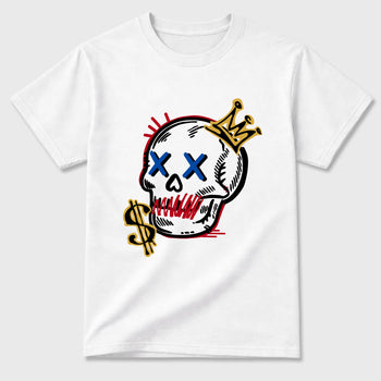 Sneakerfit for Sneakerheads – Sneaker Tees To Match Air Jordan 1 Union x Fragment Sneakers – Neon Skull Tee White 2