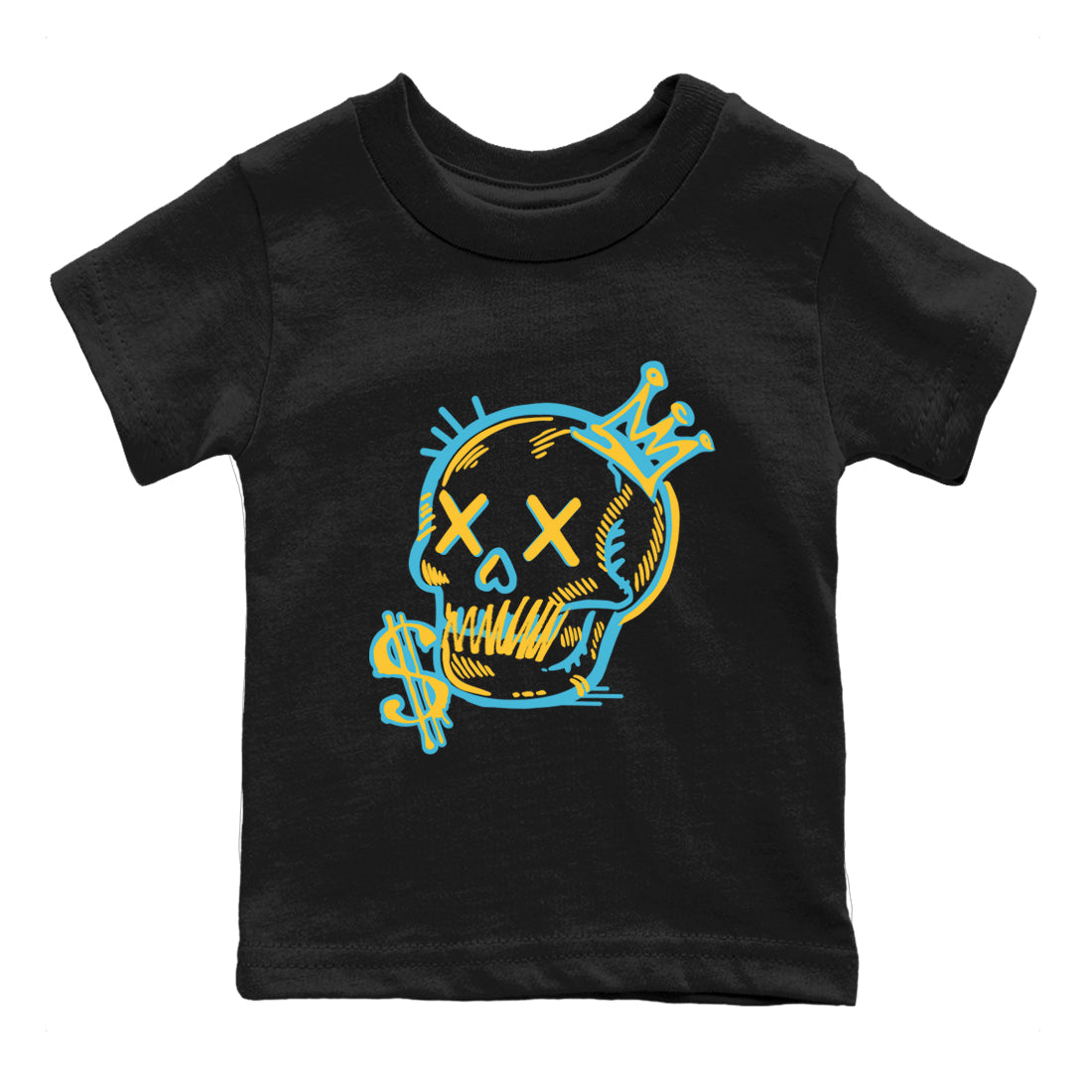 Sneaker match tees – Sneaker Tees To Match Air Jordan 11 Gamma Shoes – Neon Skull Kids T-Shirt Black 2