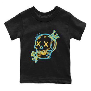 Sneaker match tees – Sneaker Tees To Match Air Jordan 11 Gamma Shoes – Neon Skull Kids T-Shirt Black 2