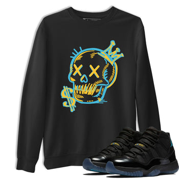 Sneaker match tees – Sneaker Tees To Match Air Jordan 11 Gamma Shoes – Neon Skull Tee Black 1