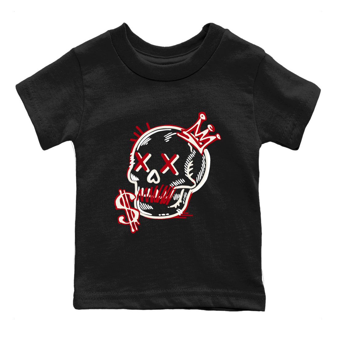 Sneaker match tees – Sneaker Tees To Match Air Jordan 4 Flight Club Shoes – Neon Skull Kids T-Shirt Black 2