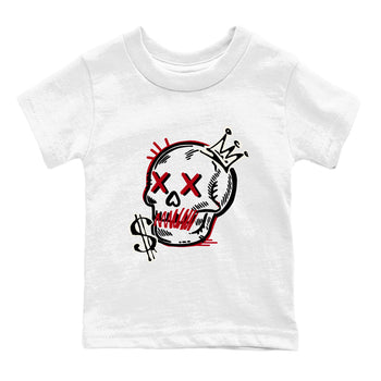 Sneaker match tees – Sneaker Tees To Match Air Jordan 4 Flight Club Shoes – Neon Skull Kids T-Shirt White 2