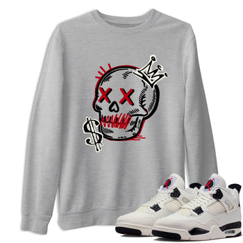 Sneaker match tees – Sneaker Tees To Match Air Jordan 4 Flight Club Shoes – Neon Skull Tee Heather Grey 1