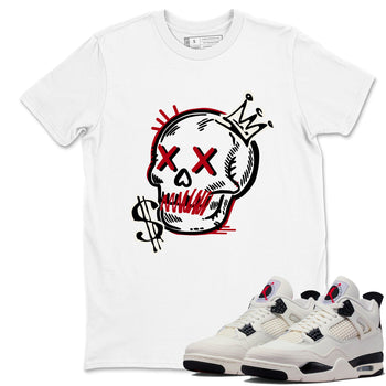 Sneaker match tees – Sneaker Tees To Match Air Jordan 4 Flight Club Shoes – Neon Skull Tee White 1