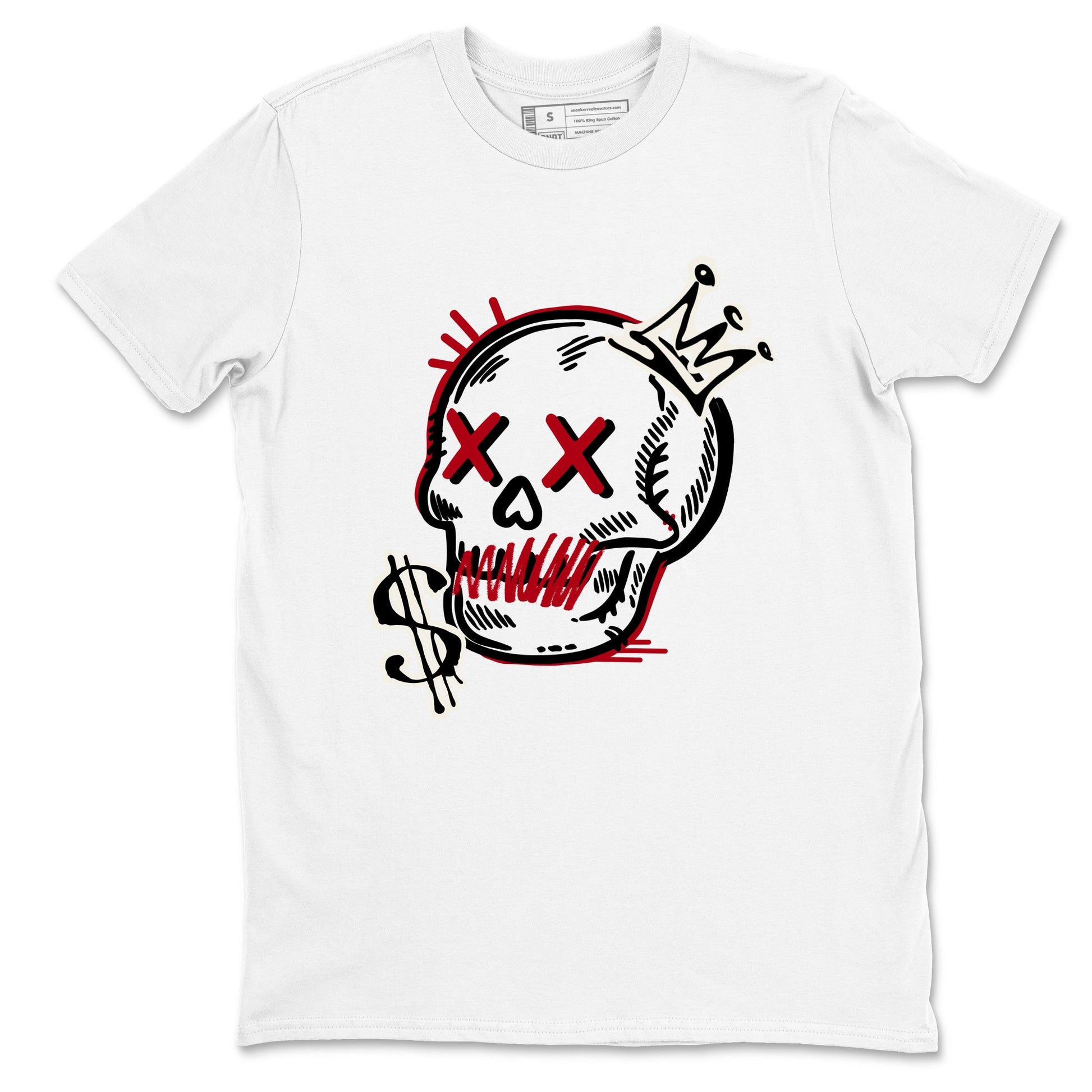 Sneaker match tees – Sneaker Tees To Match Air Jordan 4 Flight Club Shoes – Neon Skull Tee White 2