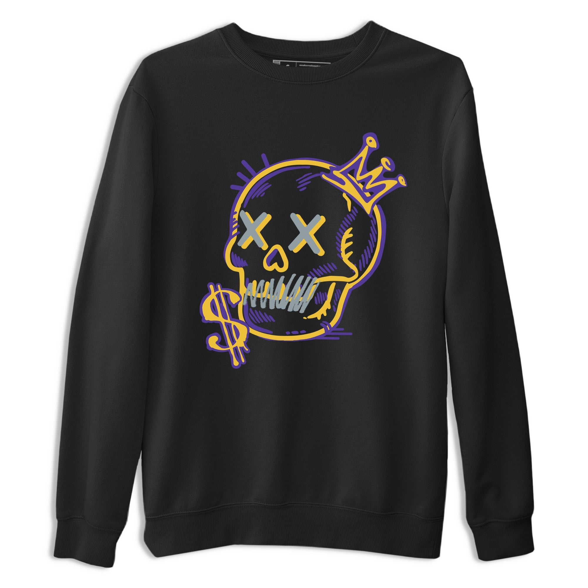 Sneaker match tees – Sneaker Tees To Match Air Jordan 4 Lakeshow Shoes – Neon Skull Tee Black 2