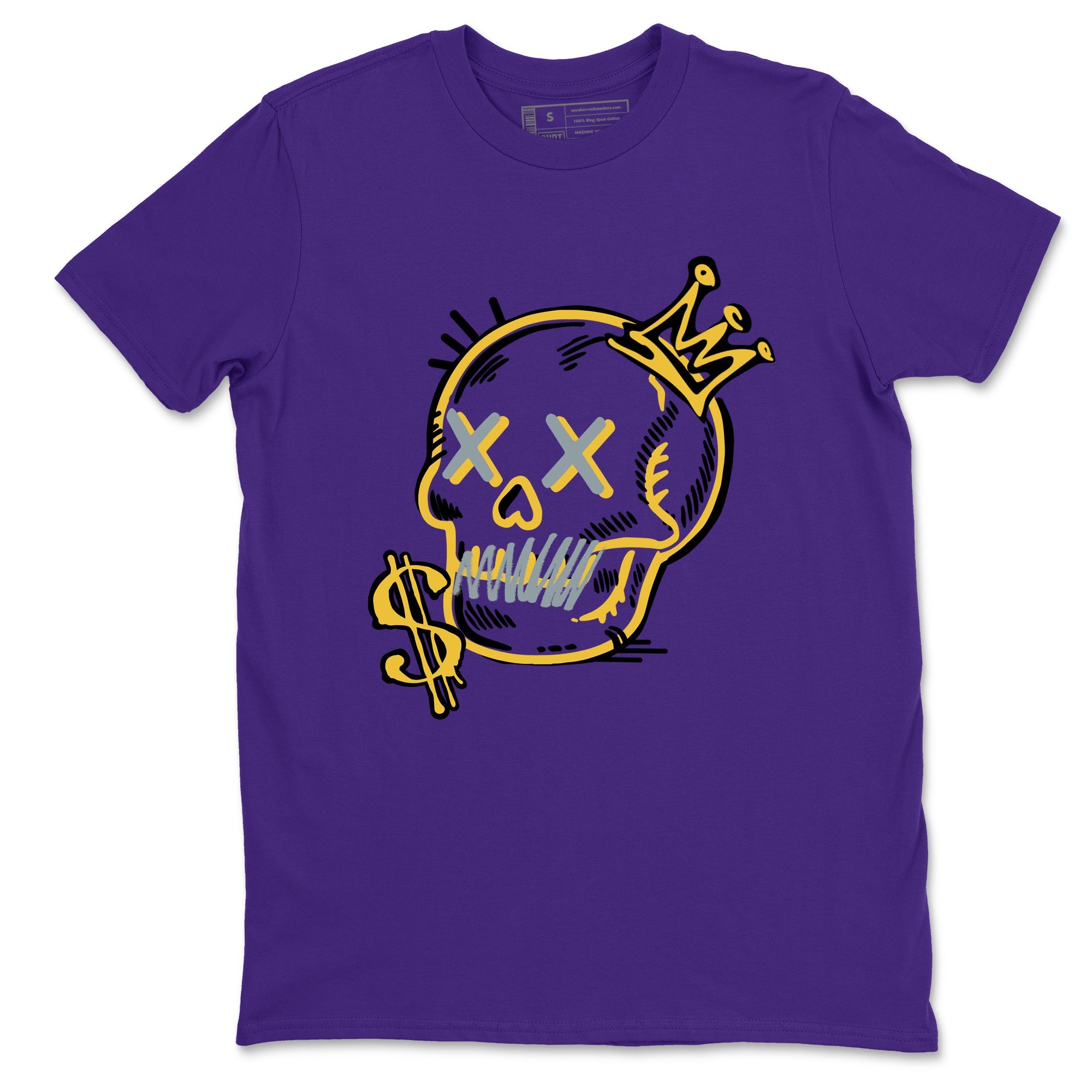 Sneaker match tees – Sneaker Tees To Match Air Jordan 4 Lakeshow Shoes – Neon Skull Tee Purple 2