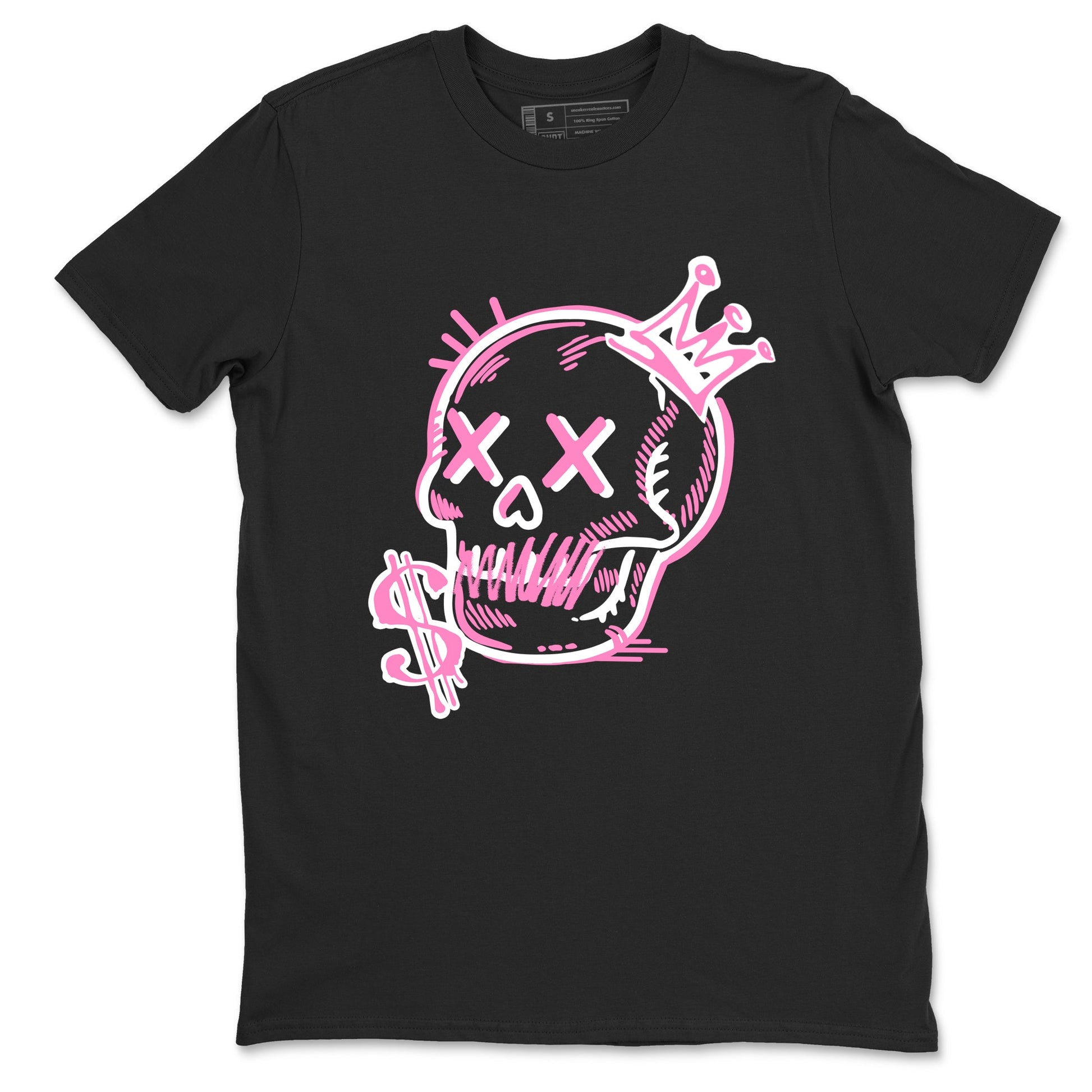 Perfect Valentine's Day Gifts graphic tee  – Sneaker Tees To Match Air Jordan 4 Pink Thunder – Neon Skull Tee Black 2