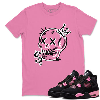 Perfect Valentine's Day Gifts graphic tee  – Sneaker Tees To Match Air Jordan 4 Pink Thunder – Neon Skull Tee Bubble Gum 1