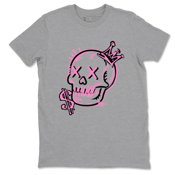 Perfect Valentine's Day Gifts graphic tee  – Sneaker Tees To Match Air Jordan 4 Pink Thunder – Neon Skull Tee Heather Grey 2