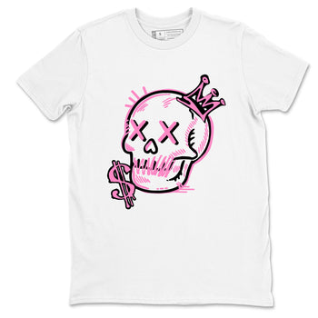 Perfect Valentine's Day Gifts graphic tee  – Sneaker Tees To Match Air Jordan 4 Pink Thunder – Neon Skull Tee White 2