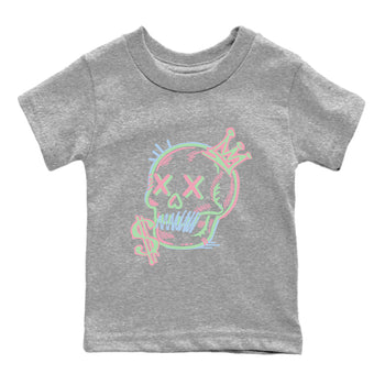 Best Sneakerfits graphic tee – Perfect Valentine's Day outfits to match Air Jordan 4 Valentines Day Kids – Neon Skull Kids T-Shirt Heather Grey 2