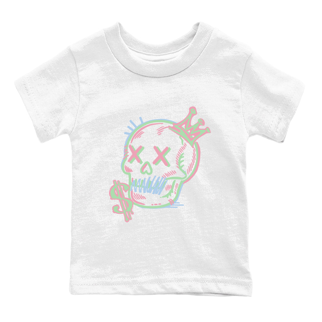 Best Sneakerfits graphic tee – Perfect Valentine's Day outfits to match Air Jordan 4 Valentines Day Kids – Neon Skull Kids T-Shirt White 2